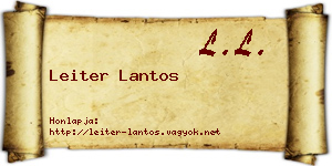 Leiter Lantos névjegykártya